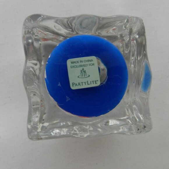 Partylite Ice Cube Candle Holders Clear Glass Square Votive Tea Light Set 2 Vtg - Picture 8 of 10